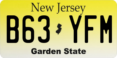 NJ license plate B63YFM