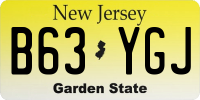 NJ license plate B63YGJ