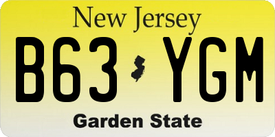 NJ license plate B63YGM