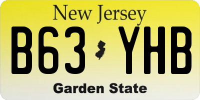 NJ license plate B63YHB