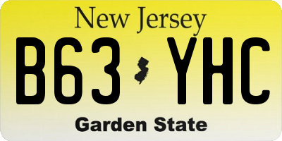 NJ license plate B63YHC