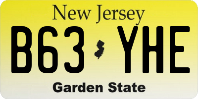 NJ license plate B63YHE