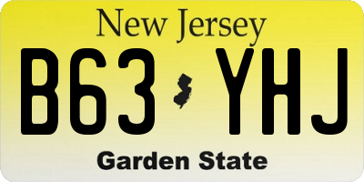 NJ license plate B63YHJ