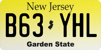 NJ license plate B63YHL