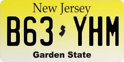 NJ license plate B63YHM