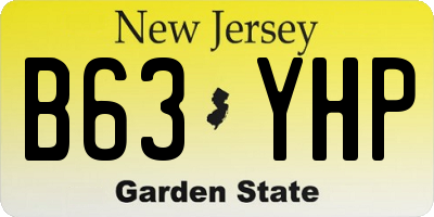 NJ license plate B63YHP