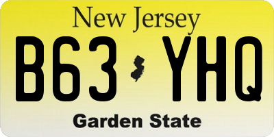 NJ license plate B63YHQ