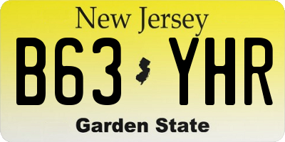 NJ license plate B63YHR