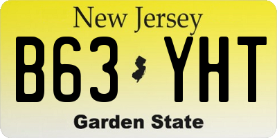 NJ license plate B63YHT