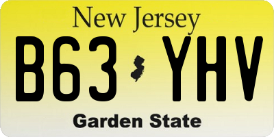 NJ license plate B63YHV
