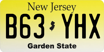 NJ license plate B63YHX