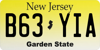 NJ license plate B63YIA