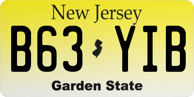 NJ license plate B63YIB