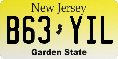 NJ license plate B63YIL