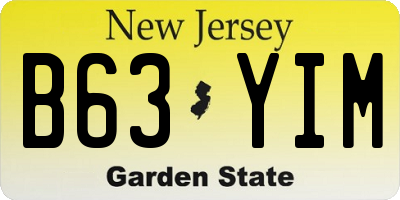 NJ license plate B63YIM