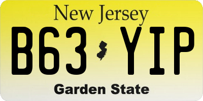 NJ license plate B63YIP