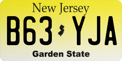 NJ license plate B63YJA