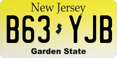 NJ license plate B63YJB