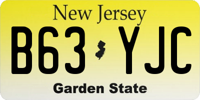 NJ license plate B63YJC
