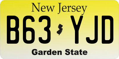 NJ license plate B63YJD