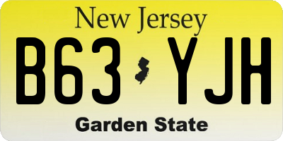NJ license plate B63YJH