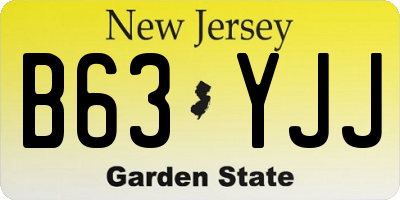 NJ license plate B63YJJ