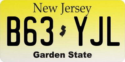NJ license plate B63YJL