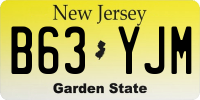 NJ license plate B63YJM