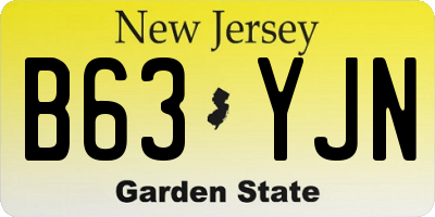NJ license plate B63YJN