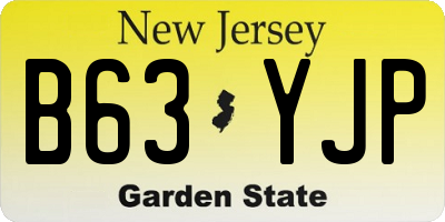 NJ license plate B63YJP