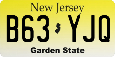 NJ license plate B63YJQ
