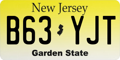 NJ license plate B63YJT