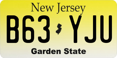 NJ license plate B63YJU