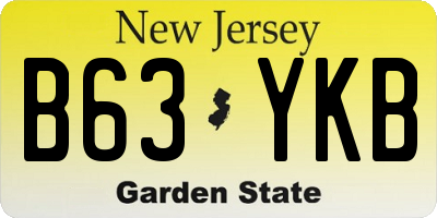 NJ license plate B63YKB