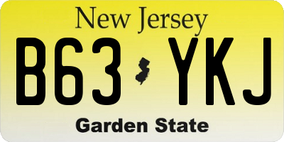 NJ license plate B63YKJ