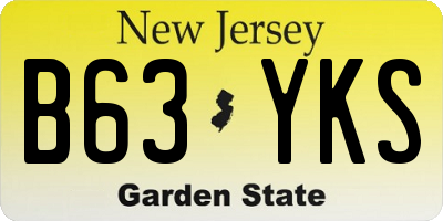 NJ license plate B63YKS