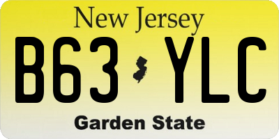 NJ license plate B63YLC