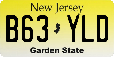 NJ license plate B63YLD