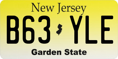 NJ license plate B63YLE