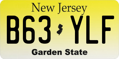 NJ license plate B63YLF