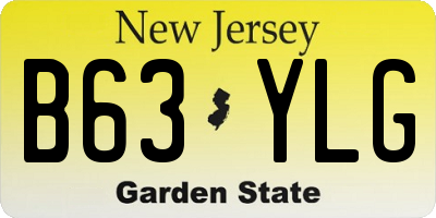 NJ license plate B63YLG