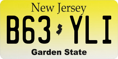 NJ license plate B63YLI