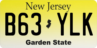 NJ license plate B63YLK