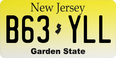 NJ license plate B63YLL