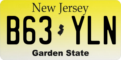 NJ license plate B63YLN