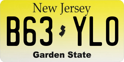 NJ license plate B63YLO
