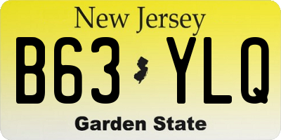 NJ license plate B63YLQ
