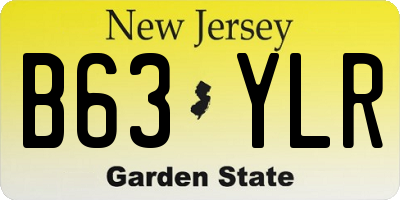 NJ license plate B63YLR