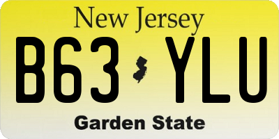 NJ license plate B63YLU