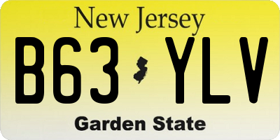 NJ license plate B63YLV